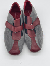 Nike Air Men Athletic Shoes Sz 9M Fasten Over Strap Hook & Loop Red/ Gray As Is