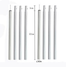 2x Tent Poles 2m Universal Telescopic Adjustable Steel Awning Canopy Tarp Pole