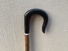 Buffalo Horn Shepherds Crook Half Turn Hazel Walking Stick No.2