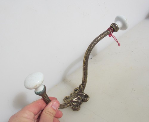 Large antique brass hook - hook, old