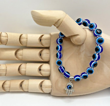 Turkish Greek Blue Evil Eye Bead Protection stretch  Bracelet Jewellery Glass