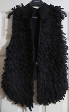 BNWOT Ladies Black Shaggy Woolly Gilet Size 10