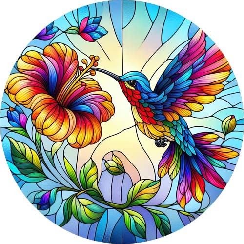 Stained glass floral - stained, humming