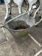 Bucket Garden Planter Cast 30 X 26 Cm Vintage Old 