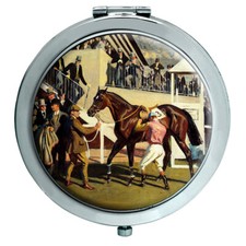 Horse Racing Winner at Epsom Compact Mirror