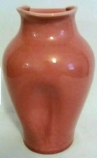 Sarreguemines French Majolica Pink Art Noveau Vase circa 1900s 