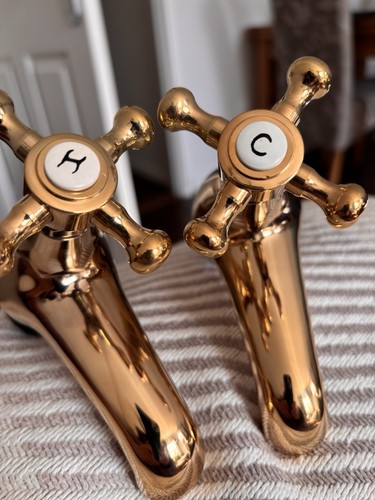 Vintage solid brass taps - brass,