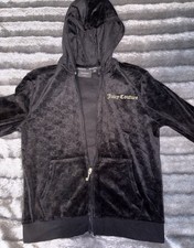 Child Black Juicy Couture Zip Up Jacket With Gold Details Size 12/13