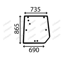 For Massey Ferguson Rear Window Glass 8 Hole 5600 5700 6100 6200 6400 6600 8200
