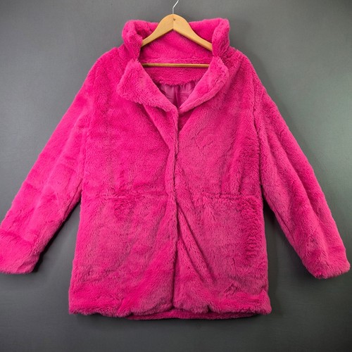 Faux fur coat jacket size - faux,