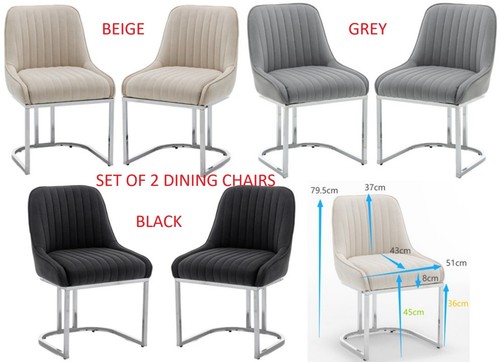 Set velvet dining chairs - of,