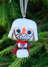 Star Wars ⛄️ Snowman Darth Vader ⛄️ Glittered Mini Christmas Tree ? Decoration