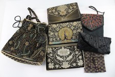 Vintage Handbags Beadwork Black Gold Boxed 1950s Style Collection