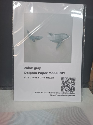 Dolphin paper model kit diy - model, 3d