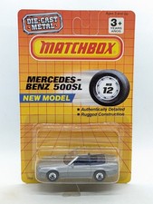 Matchbox Superfast MB33 Mercedes 500SL In Silver, Blue Int. - MINT ON CARD