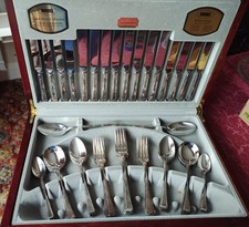VINERS GUILD SILVER CUTLERY SET. 58 PIECE/8 PLACE IN PRESENTATION BOX USED TWICE