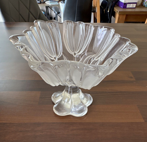 Clear pressed glass floral - glass,