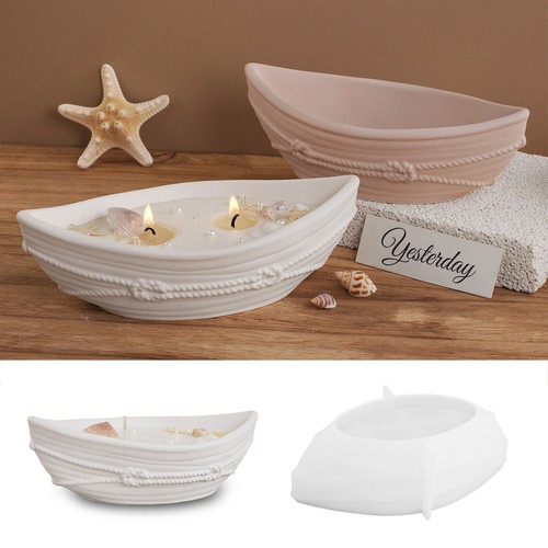 Linen rope boat candle - boat,