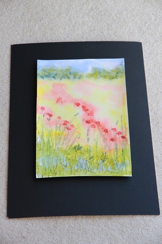 New poppy field watercolour - poppy,