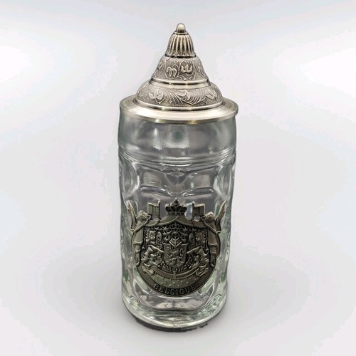 Vintage glass beer stein - vintage,