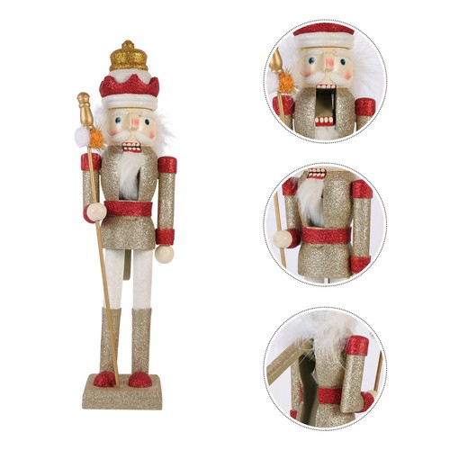 Golden wood nutcracker soldier - golden,