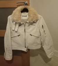 Jacket Red Herring 14 Faux Fur Collar Cream