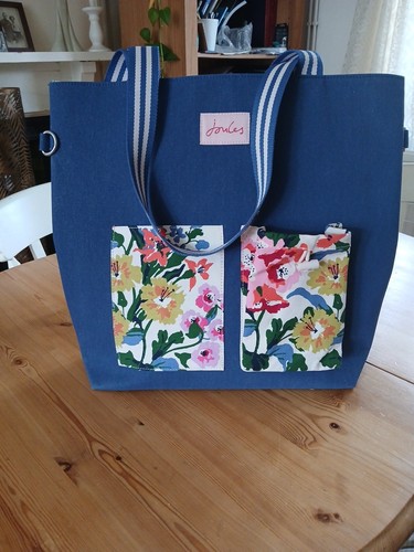 Navy canvas joules beach tote - navy,