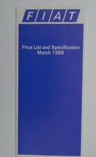 Fiat Price List 1986 -126,Panda,Uno,Turbo,Strada,Abarth TC, Regata,Weekend, X1/9