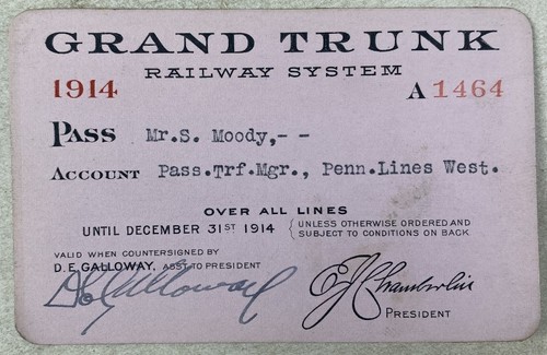 Antique 1914 pass - 1914, trunk