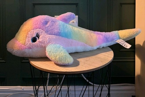 Rainbow dolphin large - rainbow, soft