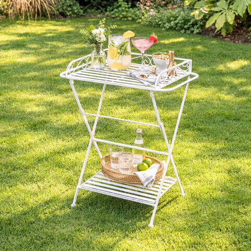 Rectangular cream metal garden - rectangular,