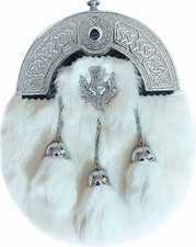 White rabbit fur - rabbit, sporran