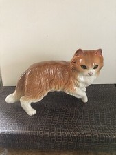 Large Vintage Coopercraft Ginger & White Long Hair Cat Figure Figurine Ornament