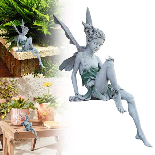 Resin fairy statue with - resin,