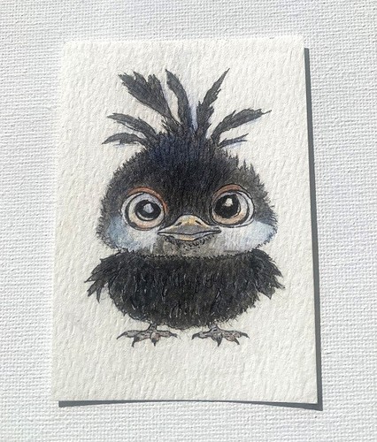Original mixed media aceo - original,
