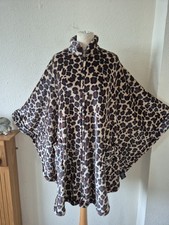 Cozee Home QVC Beige,Brown And Black Animal Pattern Zip Front Poncho One Size