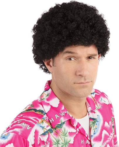 Realistic black short - short, curly