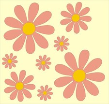 Daisy Flower Set - car sticker decal flower graphic transfer camper retro art VW