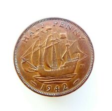 Extremely rare reddish- blue color changer,1942 half penny  COLLECTABLE  - USED