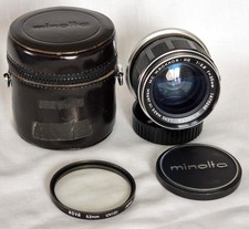 Minolta MC W.Rokkor-HG 35mm f/2.8 lens with filter and case