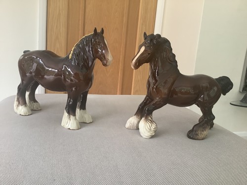 Pair beswick shire horses - beswick,