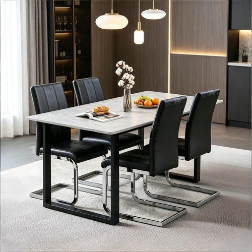Marble effect dining table and - effect,