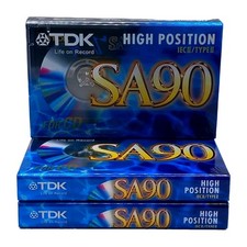TDK SA90 X3 CHROME TYPE II BLANK AUDIO CASSETTE TAPES (1997)BRAND NEW & SEALED