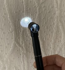  Pocket LED Otoscope runs off AAA batteries, so bright, truly portable belt clip