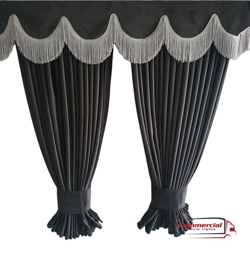 Dark grey truck curtains - grey,