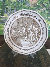 Collectable Vintage Hutschenreuther German Porcelain Plate Der Weinschenck