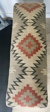 Long Large Kilim Footstool Bench Seat Persian 120cm Natural Wood Legs