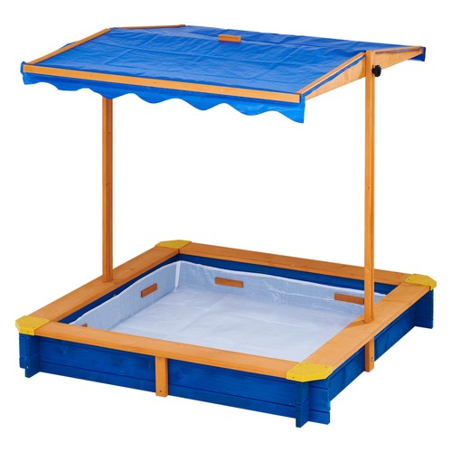 Large wooden sand pit with - pit,