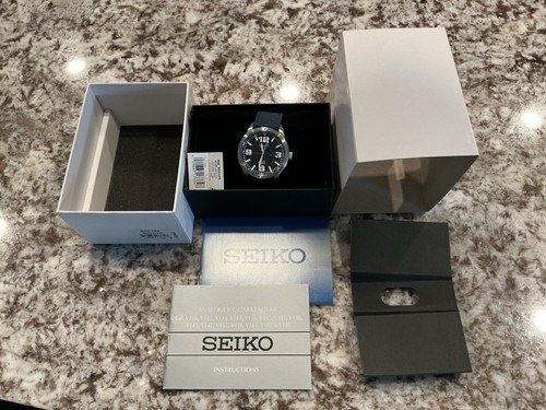 Seiko solar men black - solar, black/blue