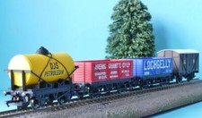 HORNBY WAGONS: VENT VAN, DJS TANKER, LOCHGELLY & ARENIG GRANITE PLANK WAGONS